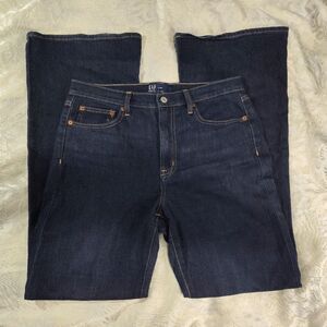 Gap Denim Jeans 8/29R Womens Darkwash Blue Stretchy Highrise Flare
